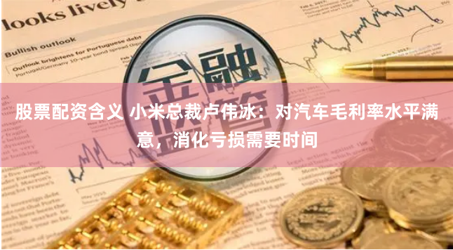 股票配资含义 小米总裁卢伟冰：对汽车毛利率水平满意，消化亏损需要时间